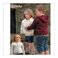 Wendy Childrens Cardigan & Hoodie Traditional Wool Knitting Pattern 5744 Aran