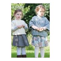 Wendy Girls Poncho Style Sweaters Knitting Pattern 6019 Aran