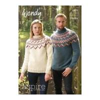 Wendy Mens & Ladies Sweaters Aspire Knitting Pattern 5821 Chunky