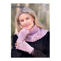 Wendy Ladies Neck Warmer & Fingerless Mittens Merino Knitting Pattern 5930 DK