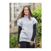 Wendy Ladies Sweater Top Knitting Pattern 6015 Aran