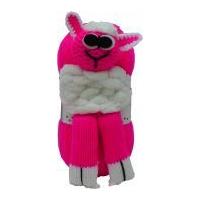 wendy four legged friend sheep scarf knitting kit puce pink