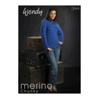 Wendy Knitting Pattern Book Merino Chunky 344 Chunky