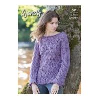 Wendy Ladies Sweater Merino, Serenity & Mode Knitting Pattern 5851 Chunky