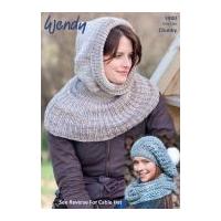 Wendy Ladies Hats & Cowl Scarves Evolve Knitting Pattern 5900 Chunky