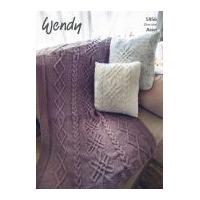 Wendy Home Throw & Cushion Knitting Pattern 5956 Aran