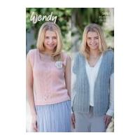 wendy ladies cardigan sleeveless top fleur knitting pattern 5992 dk