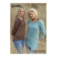 Wendy Ladies Sweaters Merino Knitting Pattern 5638 DK