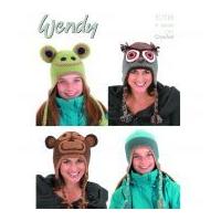 Wendy Ladies & Girls Novelty Animal Hats Crochet Pattern 5708 DK