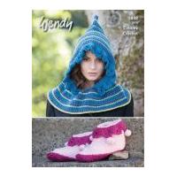 Wendy Ladies Pixie Hood & Slippers Merino, Serenity & Mode Crochet Pattern 5848 Chunky
