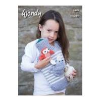 Wendy Hot Water Bottle Cover & 3 Toys Merino & Serenity Knitting Pattern 5849 Chunky