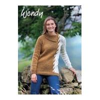 Wendy Ladies Sweater Mode, Merino & Serenity Knitting Pattern 5961 Chunky