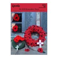 Wendy Poppies We Will Remember Them Knitting & Crochet Pattern 5870 DK