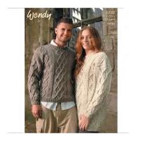 Wendy Mens & Ladies Sweaters Traditional Wool Knitting Pattern 5742 Aran
