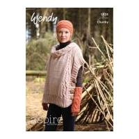 wendy ladies poncho aspire knitting pattern 5824 chunky