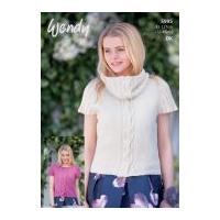 wendy ladies cap sleeve sweater top cowl fleur knitting pattern 5995 d ...