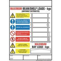 WEIGHT LOAD NOTICE PALLET RACKING 356 X 254MM