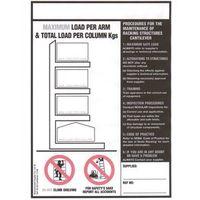 WEIGHT LOAD NOTICE CANTILEVER RACKING 356 X 254MM