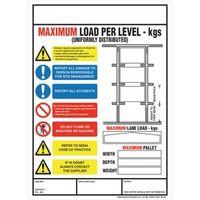 weight load notice drive th racking 356 x 254mm