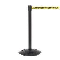 WEATHERMASTER 300 BLACK POST AUTHORISED ACCESS ONLY 4.9M YELLOW WEBBING WITH BLACK PRINT