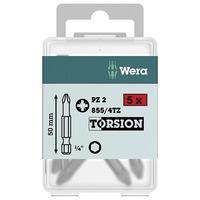 Wera 05072430001 Premium Torsion 1/4in Hex Drive Pozidriv Bits PZ2...