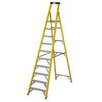 werner 10 tread fibreglass platform stepladder