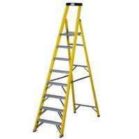 werner 8 tread fibreglass platform stepladder