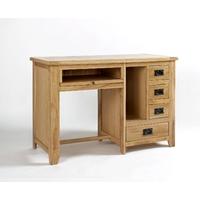 westbury reclaimed oak single pedestal desk