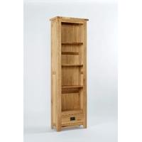 Westbury Reclaimed Oak Slim Bookcase with Drawer