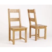 Westbury Reclaimed Oak Timber Dining Chairs - Pair