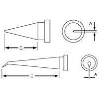 Weller T0054442499 LT 1LX 35° Solder Tip - Conical Tip Ø0.2 x 25.4mm
