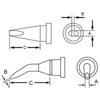 Weller T0054442799 LT AX 30° Solder Tip - Chisel Tip Ø1.6 x 0.8 x ...