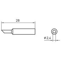 Weller T0054488599 XNT BB 45° Solder Tip Sloped 2.4mm