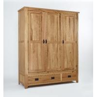 westbury reclaimed oak triple wardrobe