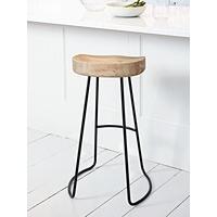 Weathered Oak & Metal Stool