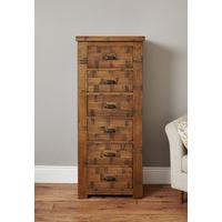 wellbrook rough sawn oak tall 6 drawer chest