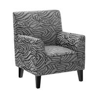 Wembley 1 Seater Sofa In Grey Fabric With Wooden Legs