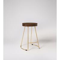 Welles kitchen stool in Mango Wood & Metallic