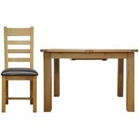 weardale oak dining set 115m butterfly with 4 ladder back chairs