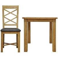 Weardale Oak Dining Set - Small Fixed Top with 4 Double Cross Back Chairs