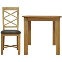 Weardale Oak Dining Set - Small Fixed Top with 4 Ladder Back Chairs