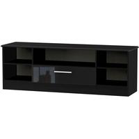 Welcome Living Room Furniture High Gloss Black TV Unit - Wide Open