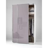 welle mobel 5 plus slider level 2 sliding wardrobe lilac grey high glo ...