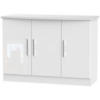 Welcome Living Room Furniture High Gloss White Sideboard - 3 Door