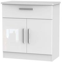Welcome Living Room Furniture High Gloss White Sideboard - 2 Door 1 Drawer