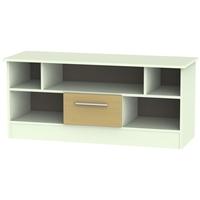 Welcome Living Room Furniture Elm and Vanilla TV Unit - Open