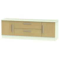 Welcome Living Room Furniture Elm and Vanilla TV Unit - Wide 2 Door 2 Drawer