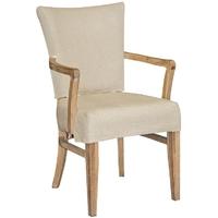 Weathered Oak Linen Armchair