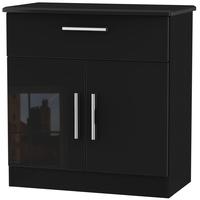 Welcome Living Room Furniture High Gloss Black Sideboard - 2 Door 1 Drawer