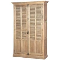 Weathered Oak Large Louvred Cupboard